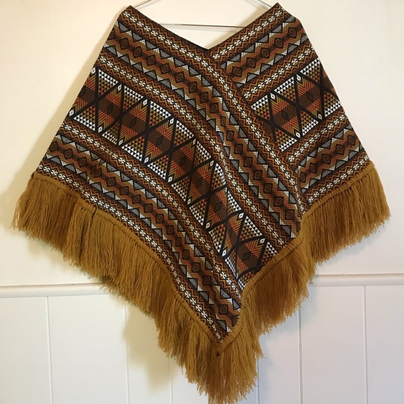 Vintage woven poncho - Picture 1 of 3
